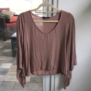 Mauve bell sleeve top